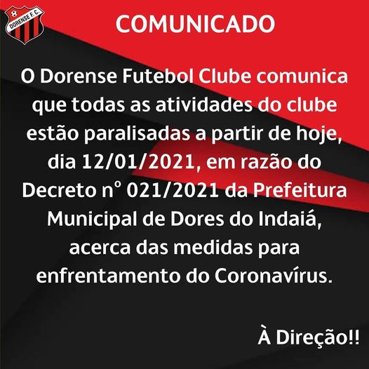 Comunicado: Nova Paralisação em razão do Coronavírus